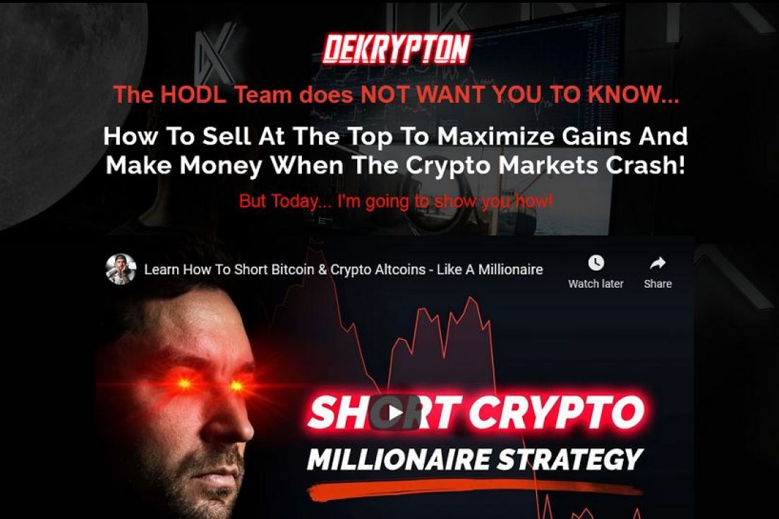 Cameron Fous – DE-Krypton – How To Short Bitcoin and Crypto Altcoins Like A Millionaire